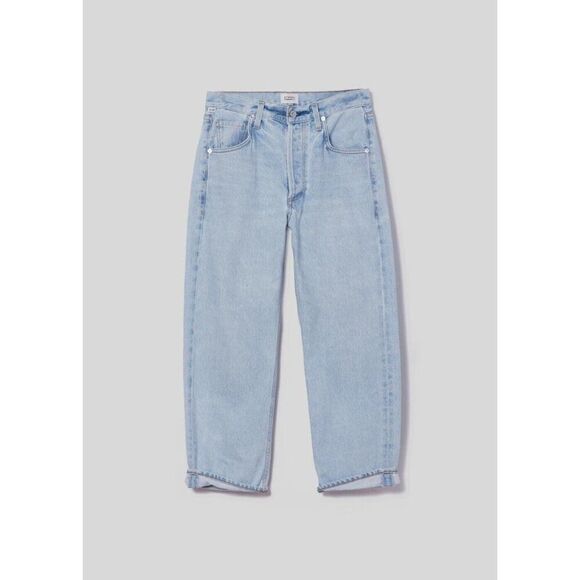 Citizens of Humanity Dahlia Bow Leg Baby Roll Womens 33 Light Wash in Frequency - Picture 3 of 6